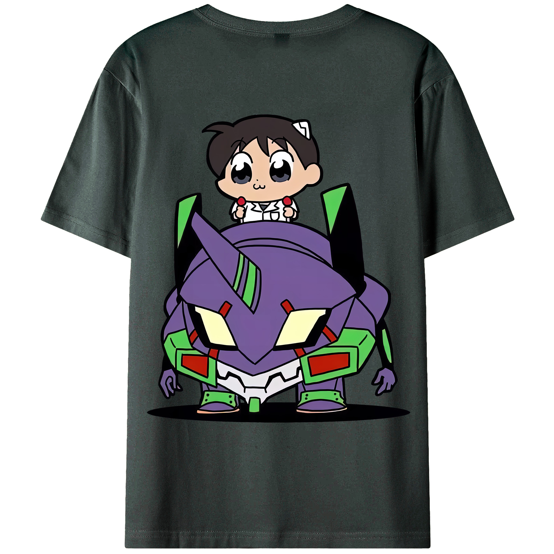 （画像用） EVA 新世紀エヴァンゲリオン 綿100％ メンズ半袖Tシャツ（バックプリント） 通気性